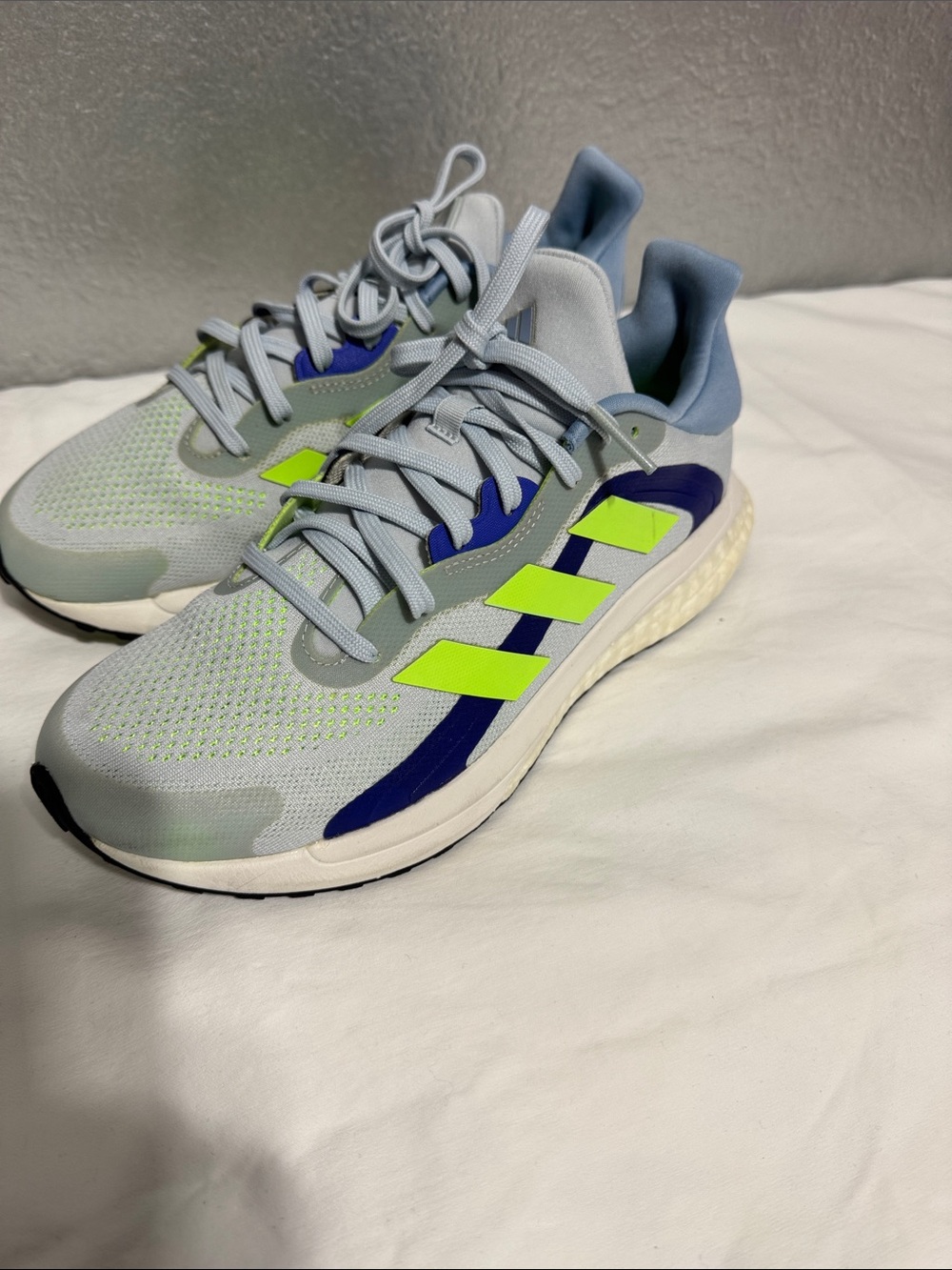 adidas Light Blue and Neon Yellow Accent Running Shoes - Picture 4 of 10